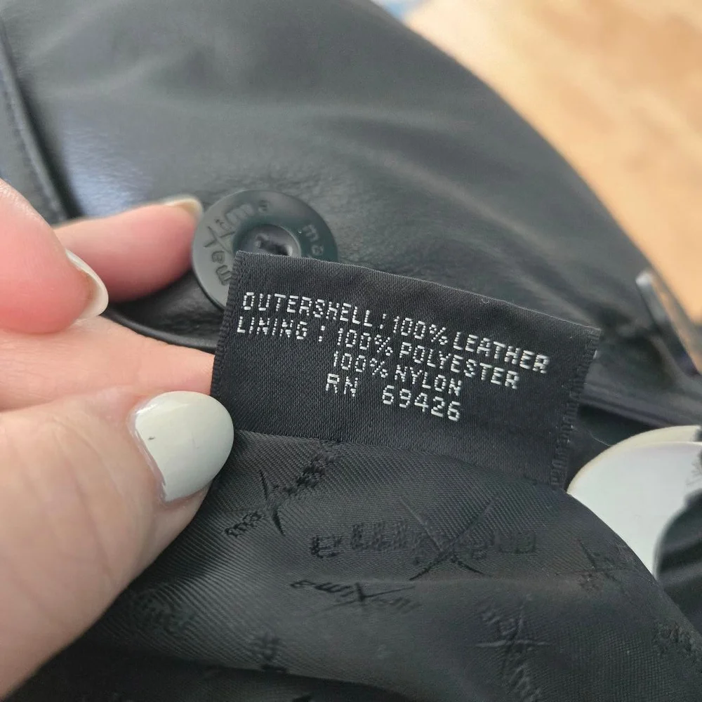 Maxima Wilson's Leather Women's Medium Black Leather Vintage 90s Y2K Jacket Coat - Picture 6 of 6